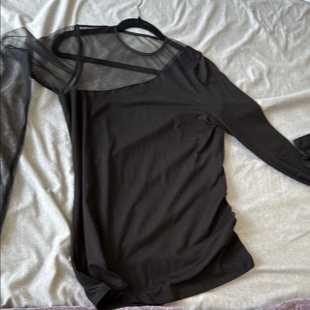 Chic Black Sheer Women's Blouse